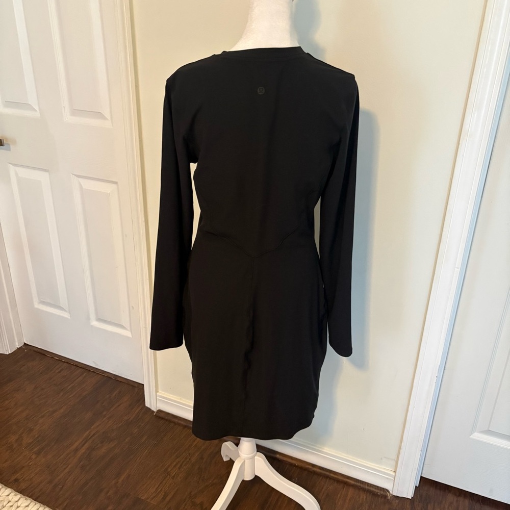 Lululemon all aligned ribbed long sleeve Henley dress in charcoal - Picture 4 of 5
